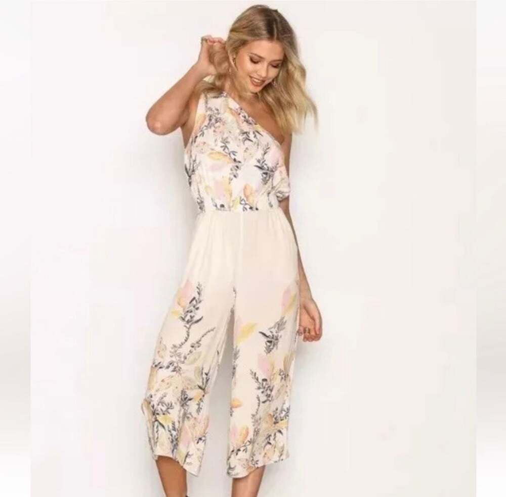 Free People Island Time One-Shoulder Floral Jumpsuit